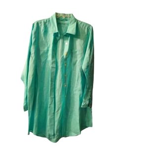 Saint Tropez West Aqua Button Down Shirt